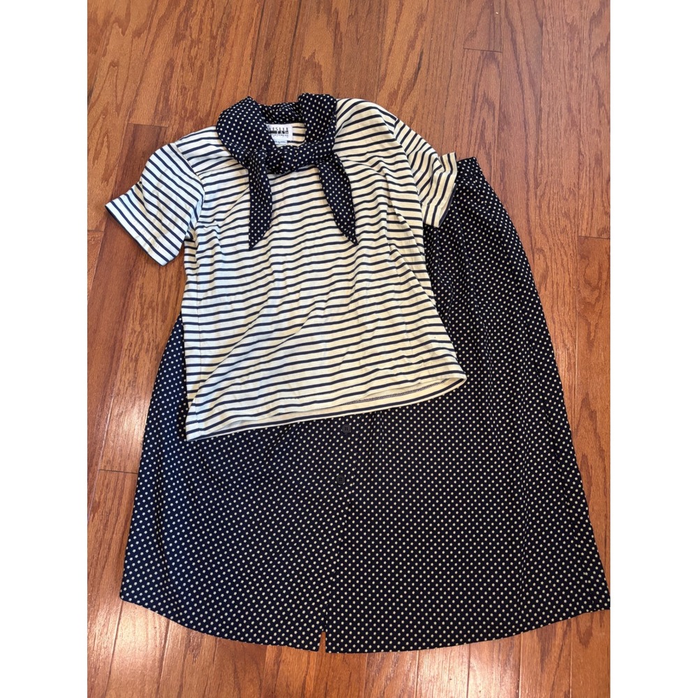 Leslie Fay Sportswear Yellow and Navy Set Size Petite Medium/10P